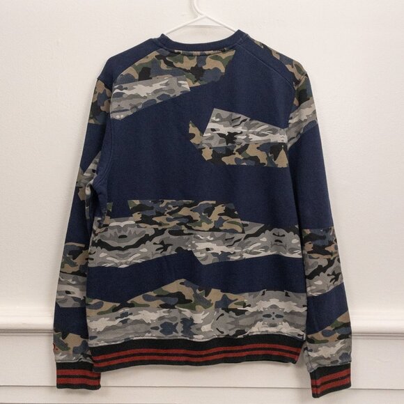 Eleven Paris Navy Blue Camo Patchwork Sweatshirt – Streetwear Style Size S - Picture 3 of 5